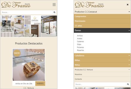 Adaptación Responsive, Web Joomla Responsive Joyería de Franco