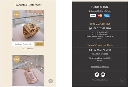 Adaptación Responsive, Web Joomla Responsive Joyería de Franco