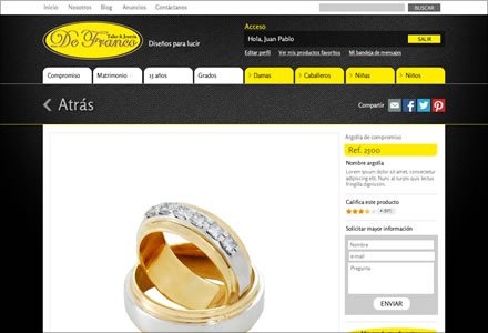 Detalle, Sitio web Joomla Joyería De Franco