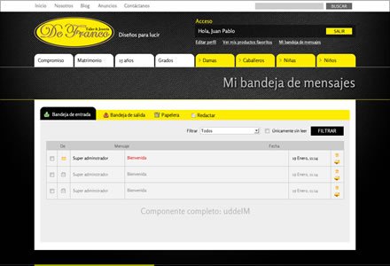 Buzón privado, Sitio web Joomla Joyería De Franco