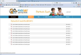 Parents zone, Web KidzLab