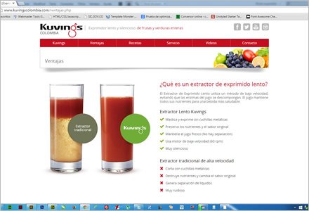 Ventajas, Sitio Responsive Admin/ Kuvings