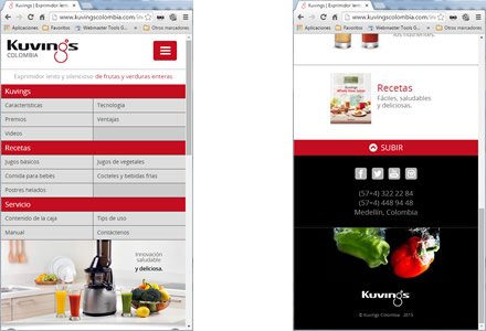 Adaptación Responsive, Sitio Responsive Admin/ Kuvings