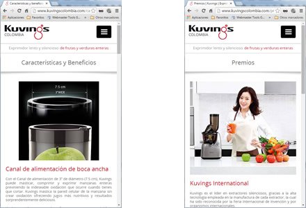 Adaptación Responsive, Sitio Responsive Admin/ Kuvings