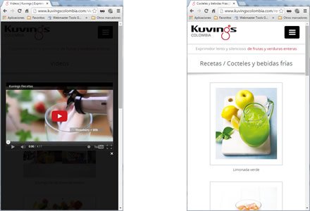 Adaptación Responsive, Sitio Responsive Admin/ Kuvings