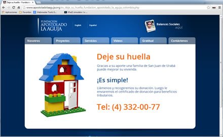 Aportes, Sitio web Fundación La Aguja