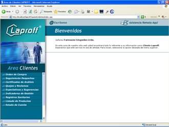 Sección para Clientes, Web Laproff