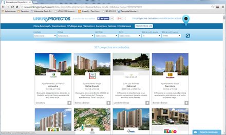 Resultados de búsqueda, Sitio responsive Linking Proyectos