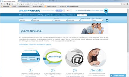 ¿Cómo funciona?, Sitio responsive Linking Proyectos