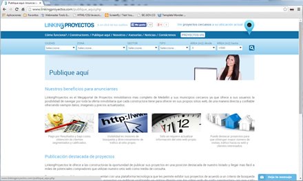 Publique aquí, Sitio responsive Linking Proyectos