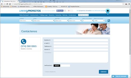 Contacto, Sitio responsive Linking Proyectos