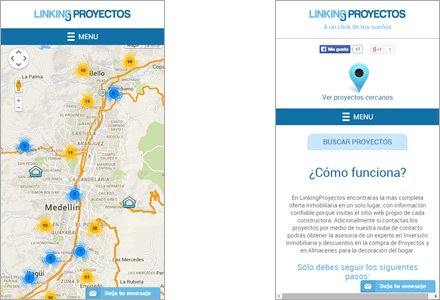 Versión móvil (responsive), Sitio responsive Linking Proyectos