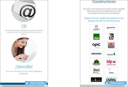 Versión móvil (responsive), Sitio responsive Linking Proyectos
