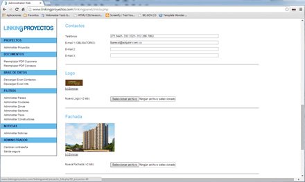 Administrador, Sitio responsive Linking Proyectos