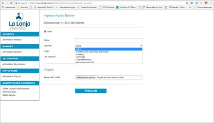 Administrador de contenidos, Directorio Web Afiliados Lonja de Medellín