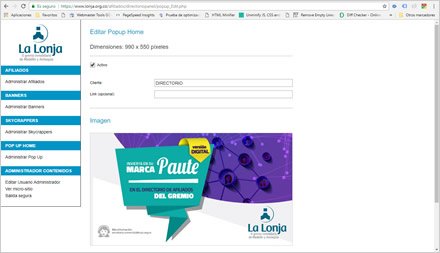 Administrador de contenidos, Directorio Web Afiliados Lonja de Medellín
