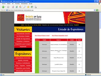 Listado de Expositores, Web Fedelonjas