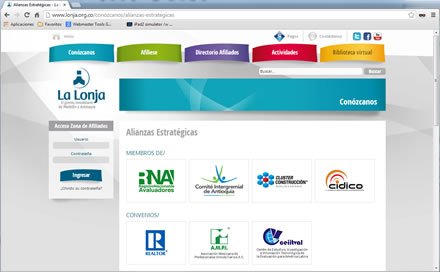 Alianzas, Web Joomla Responsive La Lonja