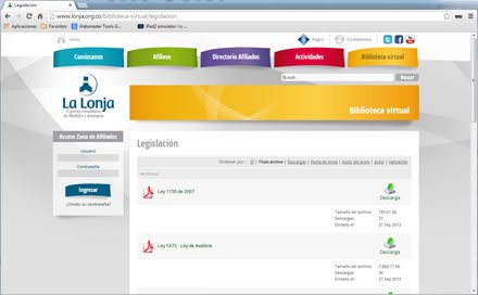 Descargas, Web Joomla Responsive La Lonja