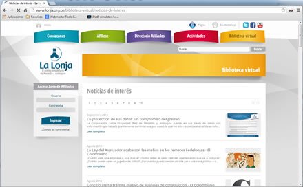 Noticias, Web Joomla Responsive La Lonja
