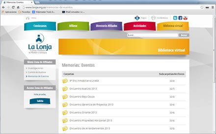 Repositorio documental, Web Joomla Responsive La Lonja