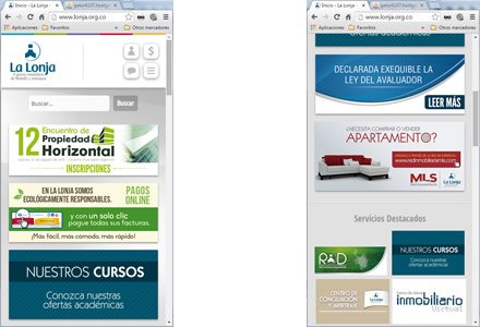 Responsive web, Web Joomla Responsive La Lonja