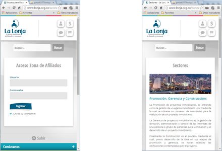 Responsive web, Web Joomla Responsive La Lonja