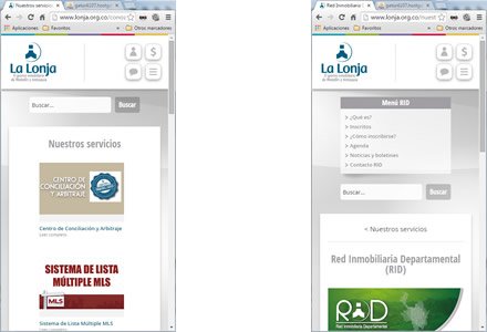 Responsive web, Web Joomla Responsive La Lonja