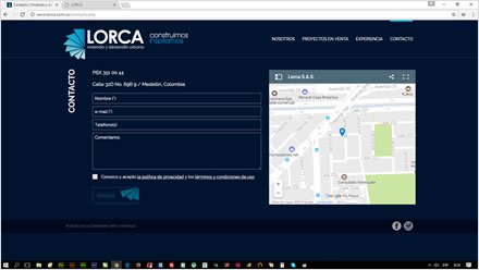 Contacto, Web HTML5 responsive Constructora Lorca