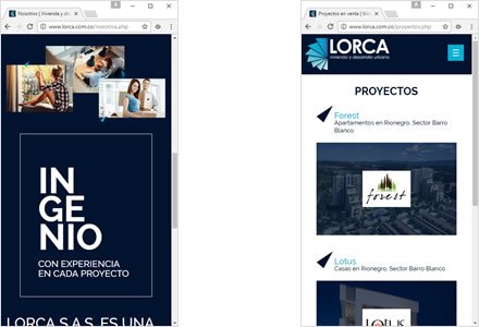 Adaptación Responsive, Web HTML5 responsive Constructora Lorca