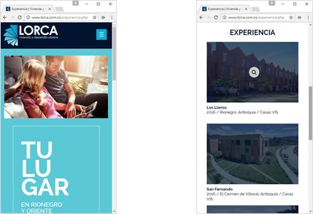 Adaptación Responsive, Web HTML5 responsive Constructora Lorca