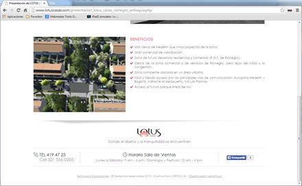 Presentación (scroll), Responsive web Admin/ Lotus Casas