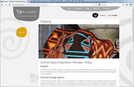 Shipping, Tienda electrónica Malambo