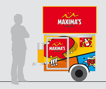 Punto de venta móvil, Diseño de imagen de marca Maximas