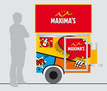 Punto de venta móvil, Diseño de imagen de marca Maximas
