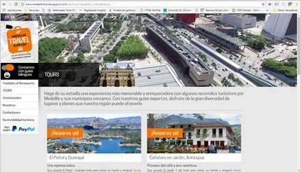 Tours, Web HTML5 responsive Medellín Travel Support