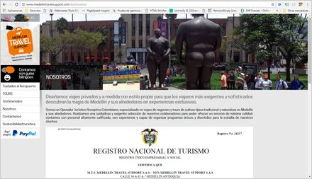 La Empresa, Web HTML5 responsive Medellín Travel Support