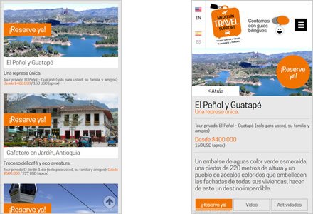 Adaptación Responsive, Web HTML5 responsive Medellín Travel Support