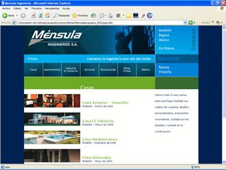 Seccion Casas, Web Ménsula Ingenieros