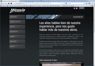 Presentación empresa, Web Ménsula