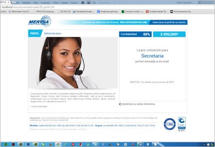 Confirmación de envío, Web App Merysa