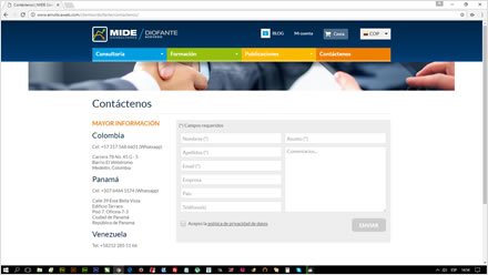 Contacto, Web Responsive Wordpress Mide Consultores