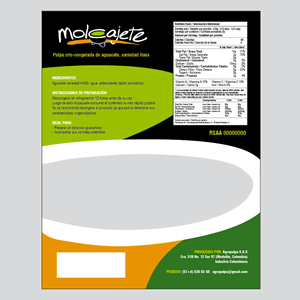 Bolsa (reverso), Logo y empaques Molcajete