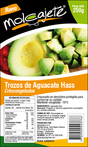 Etiqueta Aguacate en Trozos, Logo y empaques Molcajete
