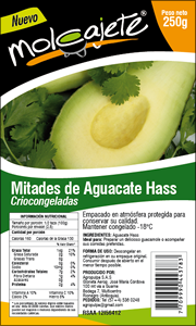 Etiqueta Aguacate en Mitades, Logo y empaques Molcajete