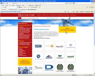 Clientes, Web Viajes Molitur
