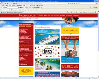 Home Vacacional, Web Viajes Molitur
