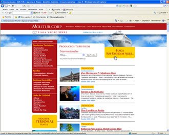 Productos Turísticos (1), Web Viajes Molitur