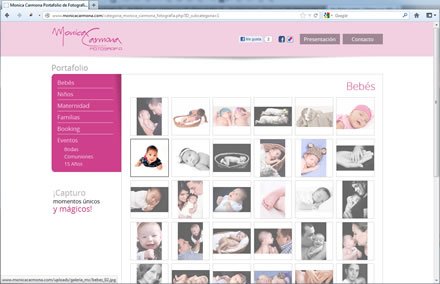 Galería, Portafolio web Mónica Carmona