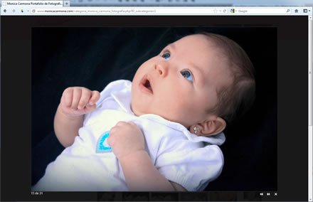 Zoom de imágenes, Portafolio web Mónica Carmona